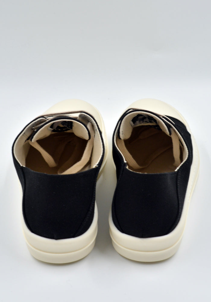 RICK OWENS DRKSHDW SLIP ON DENIM SHOES BLACK/MILK FW24 | DOSHABURI