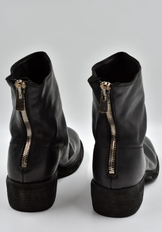 GUIDI 796ZX HORSE FULL GRAIN LEATHER SHORT BOOTS BLACK | DOSHABURI