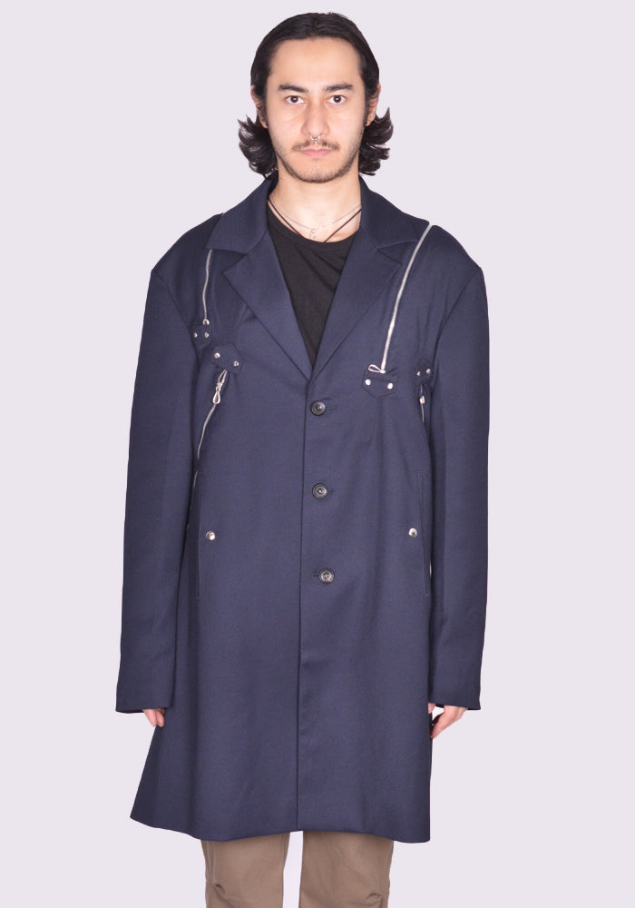 KIKO KOSTADINOV KNOX MULTI ZIP BLAZER DARK NAVY FW24 | 50%OFF SALE