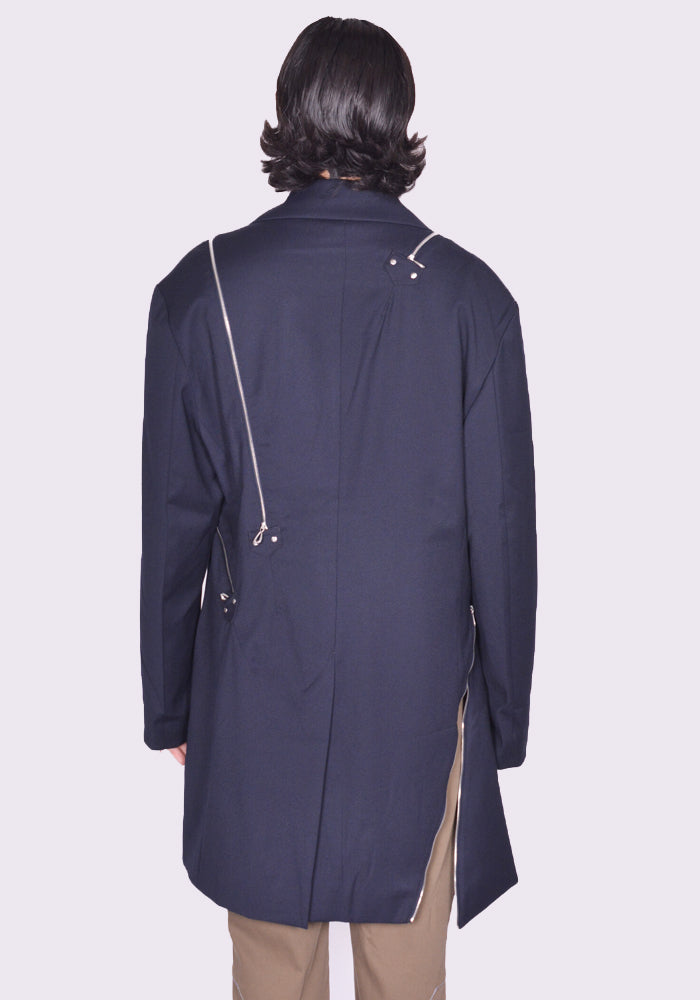KIKO KOSTADINOV KNOX MULTI ZIP BLAZER DARK NAVY FW24 | 50%OFF SALE |