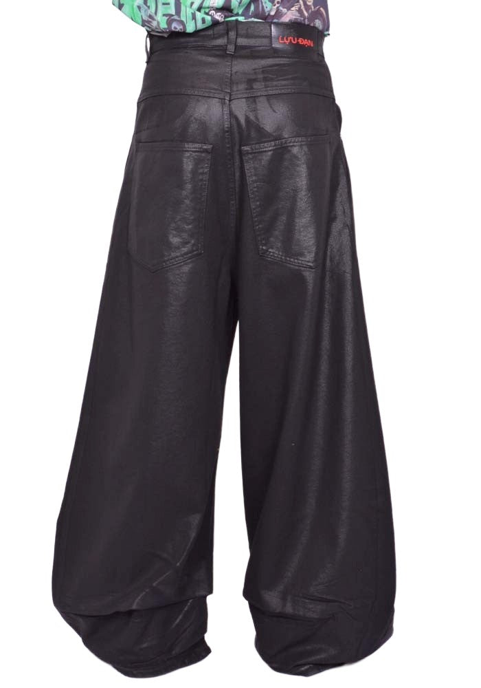 LU'U DAN COATED DOUBLE XL JEANS BLACK FW25 | Sale 50%OFF | DOSHABURI