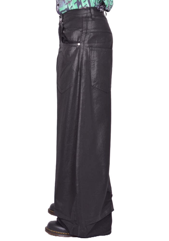 LU'U DAN COATED DOUBLE XL JEANS BLACK FW25 | DOSHABURI Shop