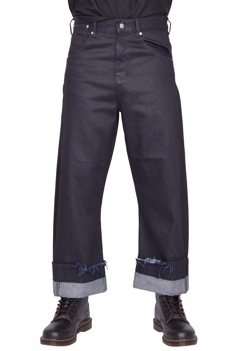MARINA YEE DEAN BLUE OVERSIZED DENIM TROUSERS INDIGO FW25 | DOSHABURI