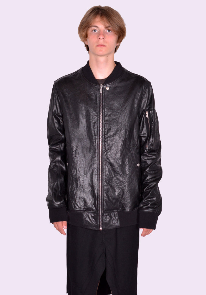 希少 Rick owens classic flight leather レザー RICK OWENS CLASSIC FLIGHT LEATHER JACKET BLACK FW24 | DOSHABURI Shop