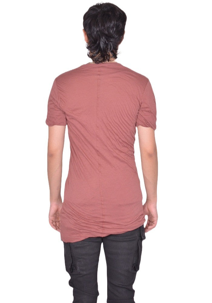 RICK OWENS DOUBLE DOUBLE LAYERED T-SHIRT ROSEWOOD FW25 RICK OWENS DOUBLE DOUBLE LAYERED T-SHIRT ROSEWOOD FW25