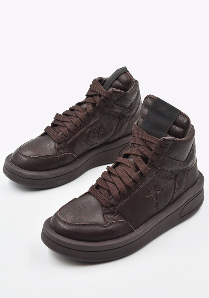 RICK OWENS DRKSHDW CONVERSE TURBOWPN MID-TOP SNEAKERS CLAY FW24