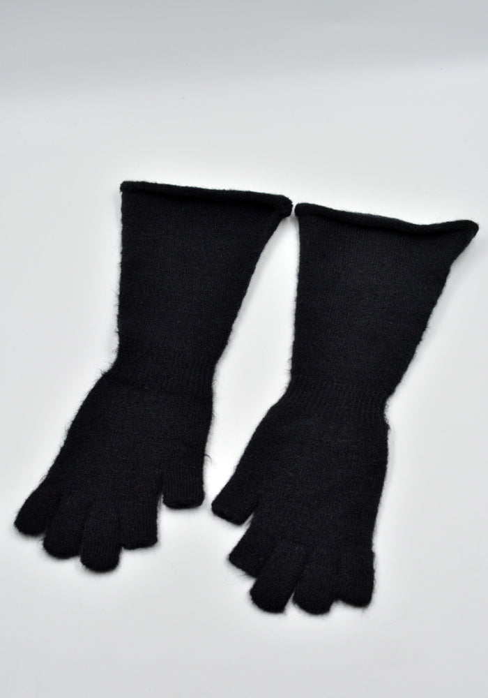 RICK OWENS MEN KNIT GLOVES BLACK fW24