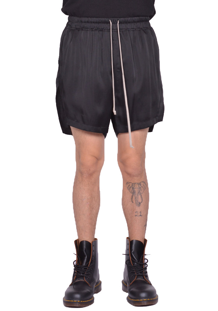 Rick Owens ショートパンツ RR01E5306-CVSD RICK OWENS MEN RR01E5306 SCH WOVEN SHORTS BLACK SS25 | DOSHABURI Shop