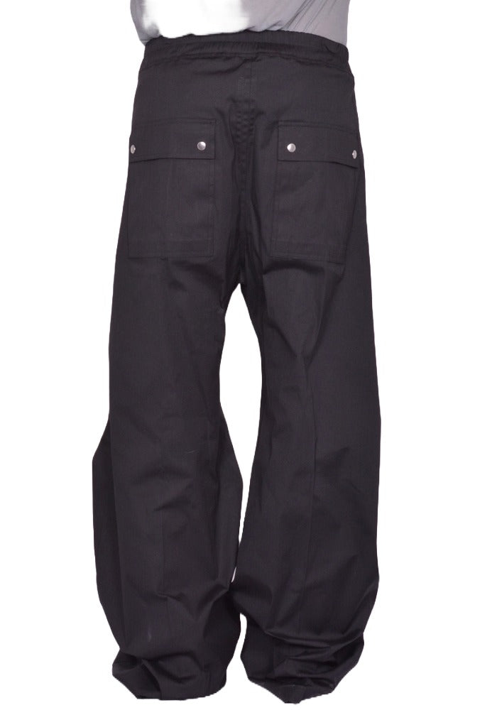 RICK OWENS MEN WIDE BELA PANTS BLACK FW25 | DOSHABURI Online Shop
