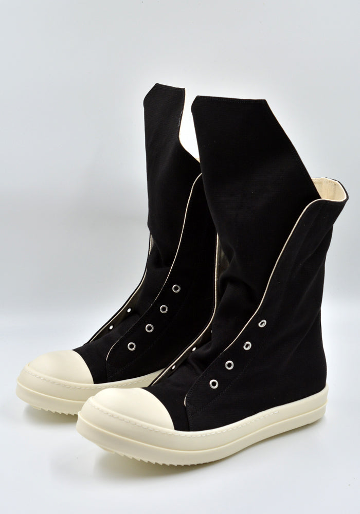 RICK OWENS DRKSHDW DU01D18O6 CB BOOT SNEAKERS BLACK/MILK SS24