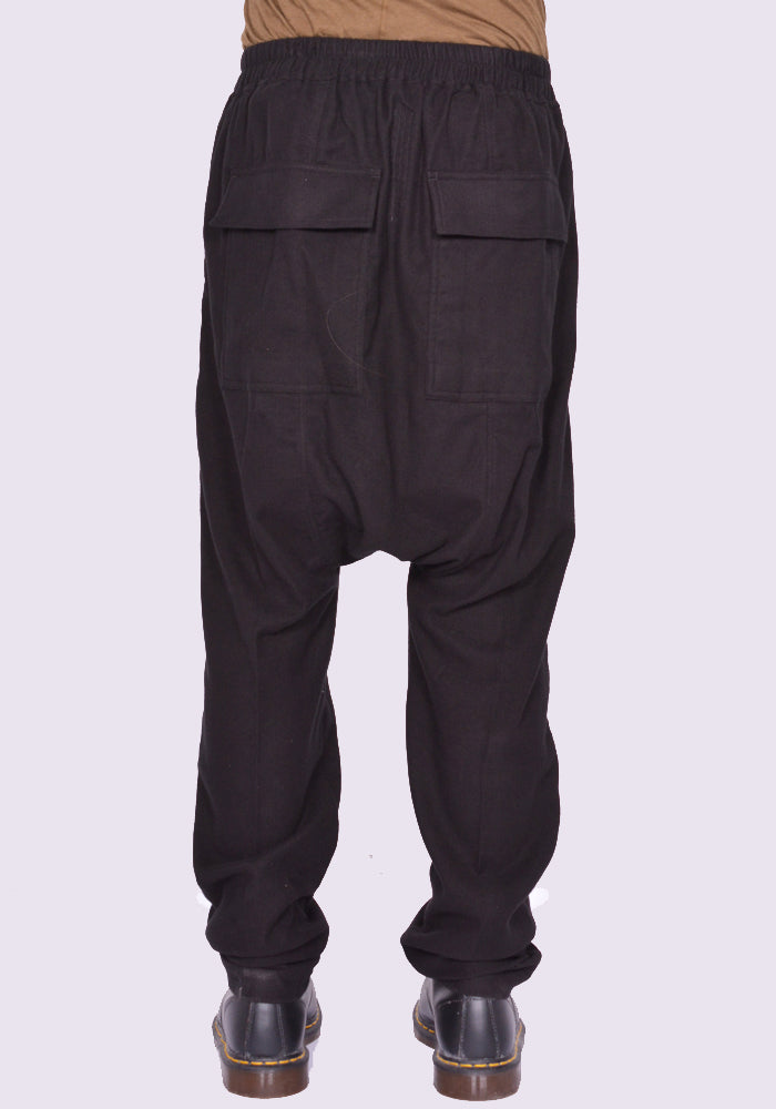RICK OWENS MEN DRAWSTRING PANTS BLACK FW24 | DOSHABURI Online Shop