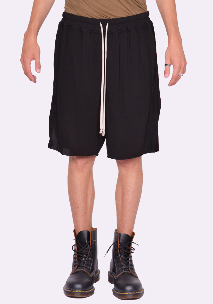 RICK OWENS MEN LIDO TRACK SHORTS BLACK SS24 | DOSHABURI Online Shop