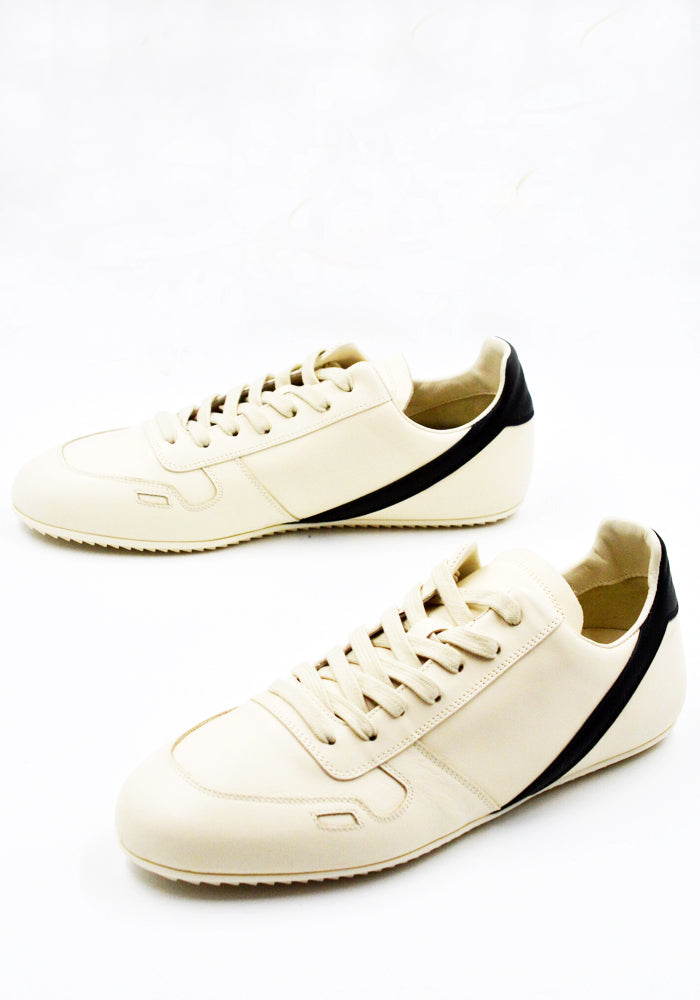 RICK OWENS MEN MINIMAL SNEAKERS MILK/BLACK/MILK FW25 | Sale 50%OFF