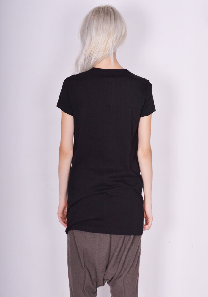 RICK OWENS WOMEN LEVEL T-SHIRT BLACK FW23 | DOSHABURI Online Shop