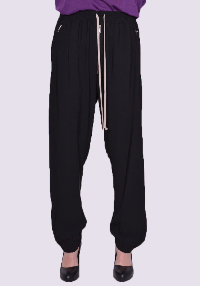 RICK OWENS WOMEN TRACK PANTS BLACK SS23 | DOSHABURI Online Shop