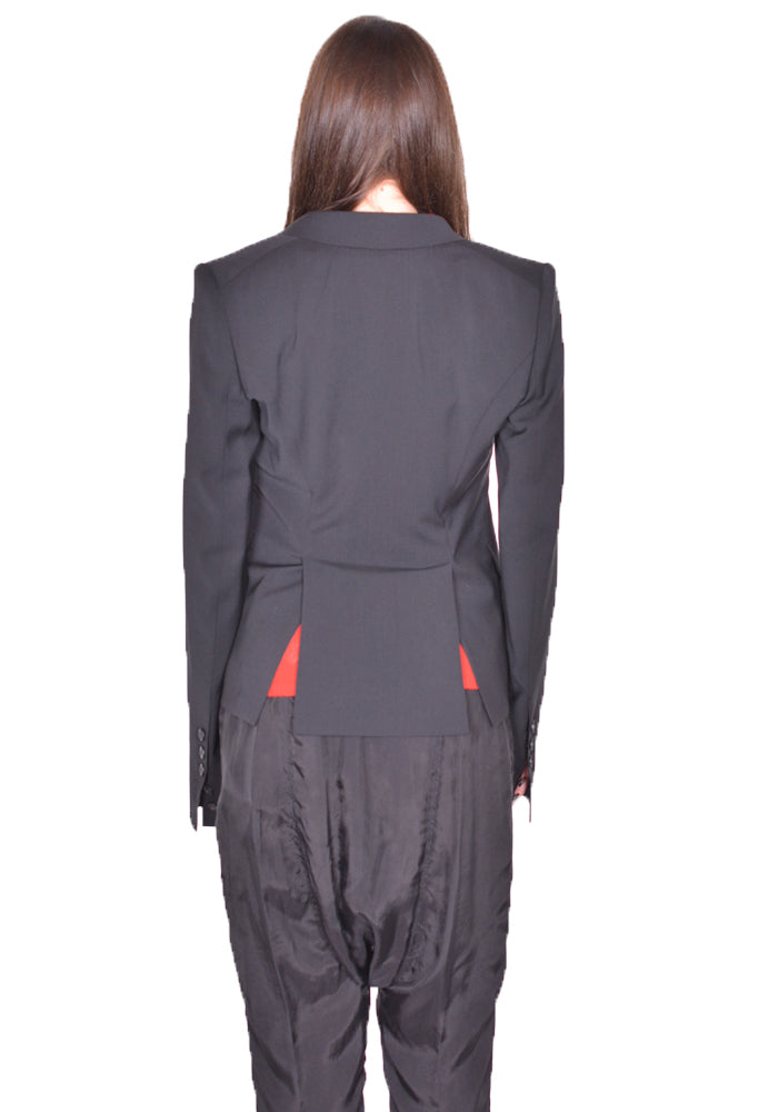 RICK OWENS WOMEN 60CM SOFT BLAZER BLACK SS24 | 50%OFF SALE | DOSHABURI