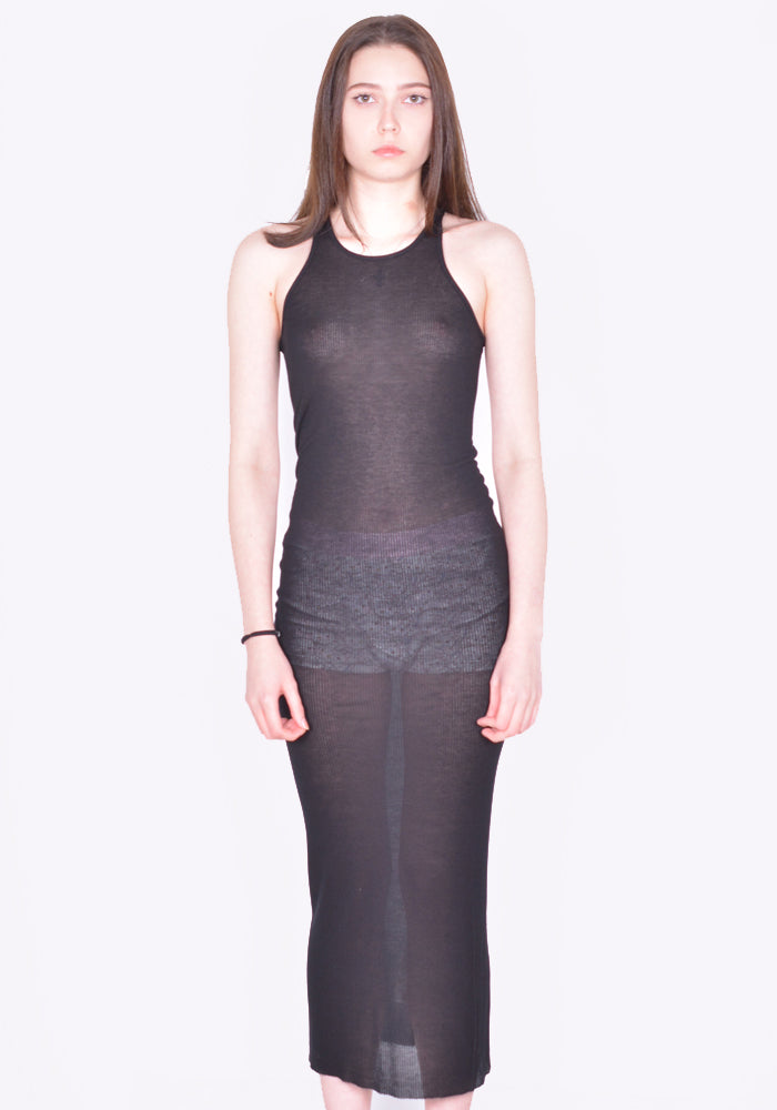RICK OWENS RP01D2549 RC TANK DRESS BLACK SS24 | DOSHABURI