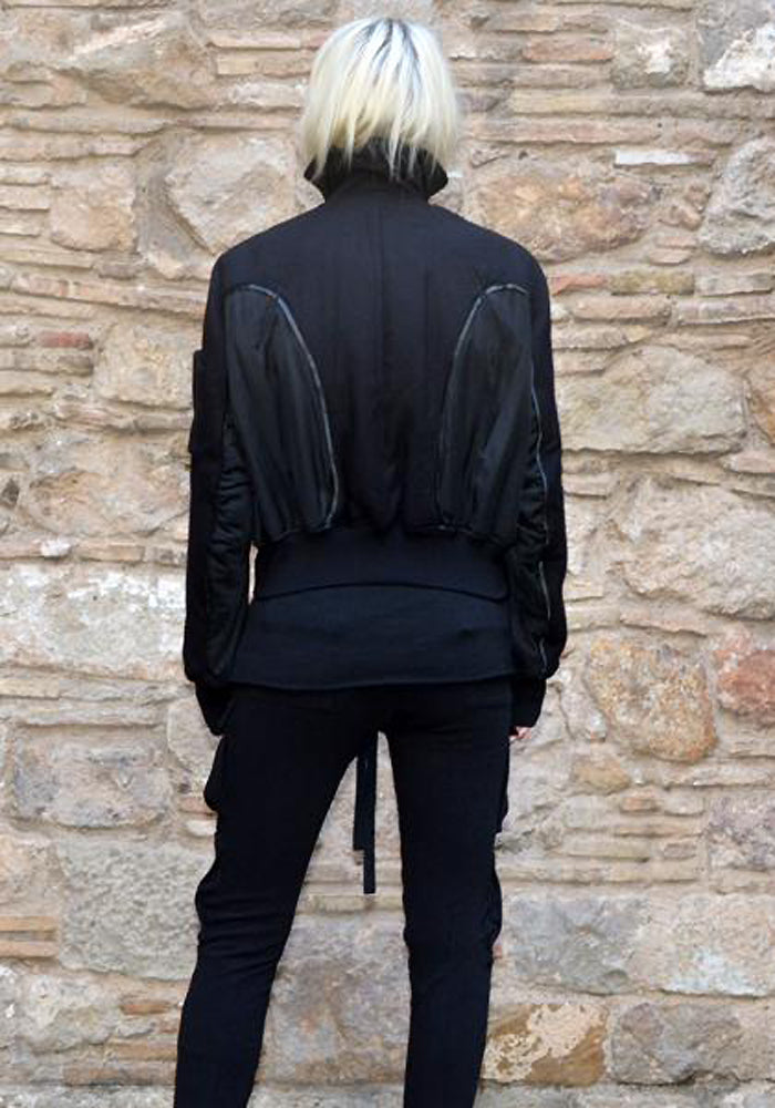 HAIDER ACKERMANN WOMENS PADDED ZIP-UP JACKET BLACK | 50%OFF SALE