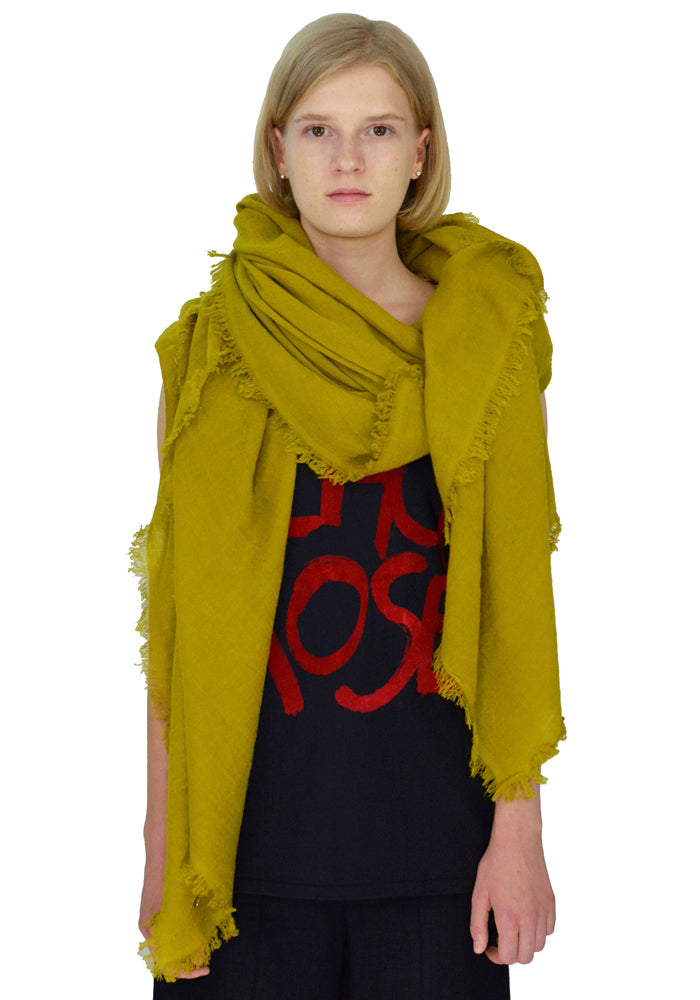 ANN DEMEULEMEESTER FINE CASHMERE SCARF LIMELIGHT-DOSHABURI Online Shop