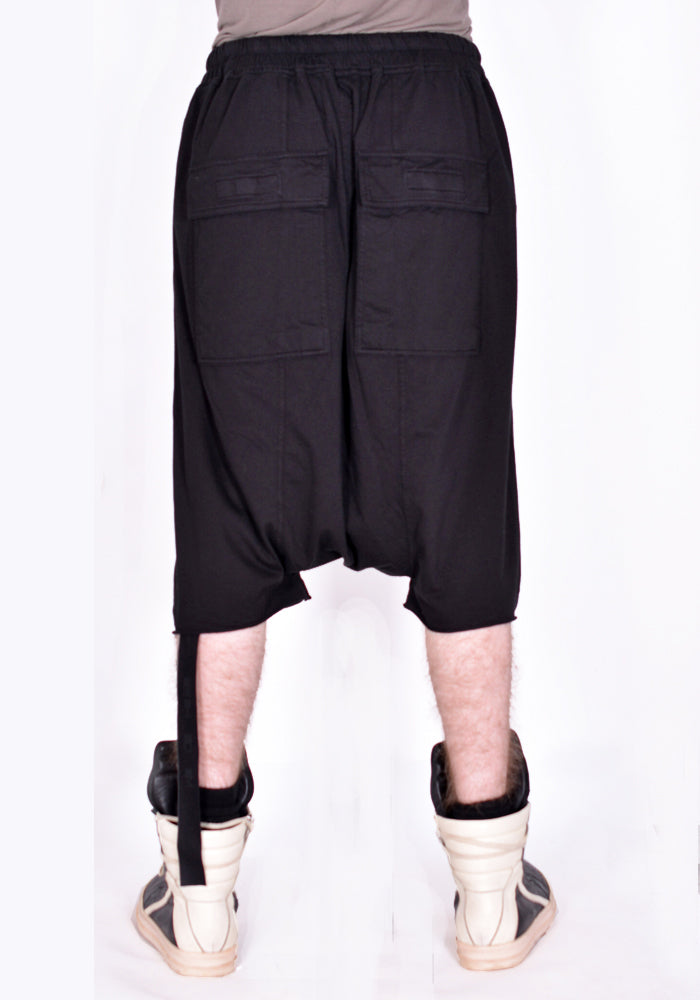 RICK OWENS DRKSHDW DU01B7380 RN DRAWSTRING PODS SHORTS BLACK SS22