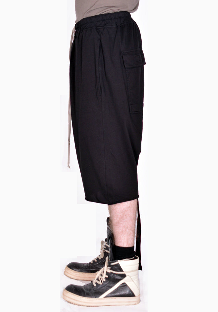 RICK OWENS DRKSHDW DU01B7380 RN DRAWSTRING PODS SHORTS BLACK SS22