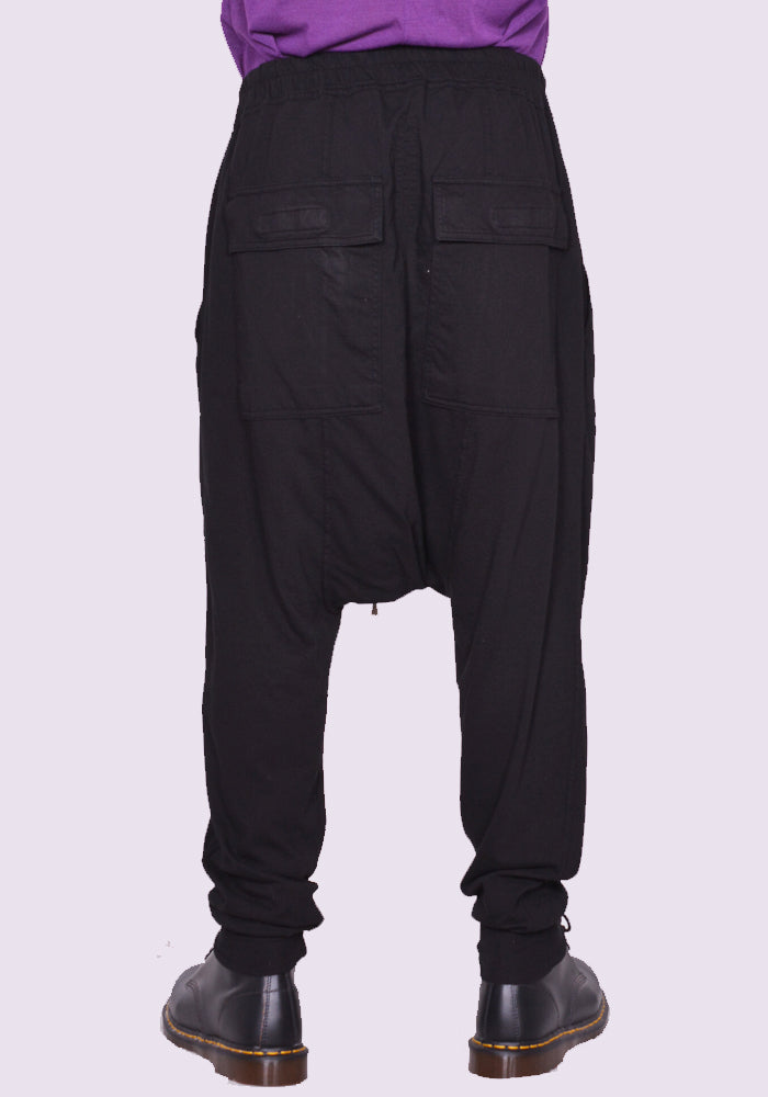 RICK OWENS DRKSHDW DU01C6395 RN PRISONER DRAWSTRING PANTS BLACK