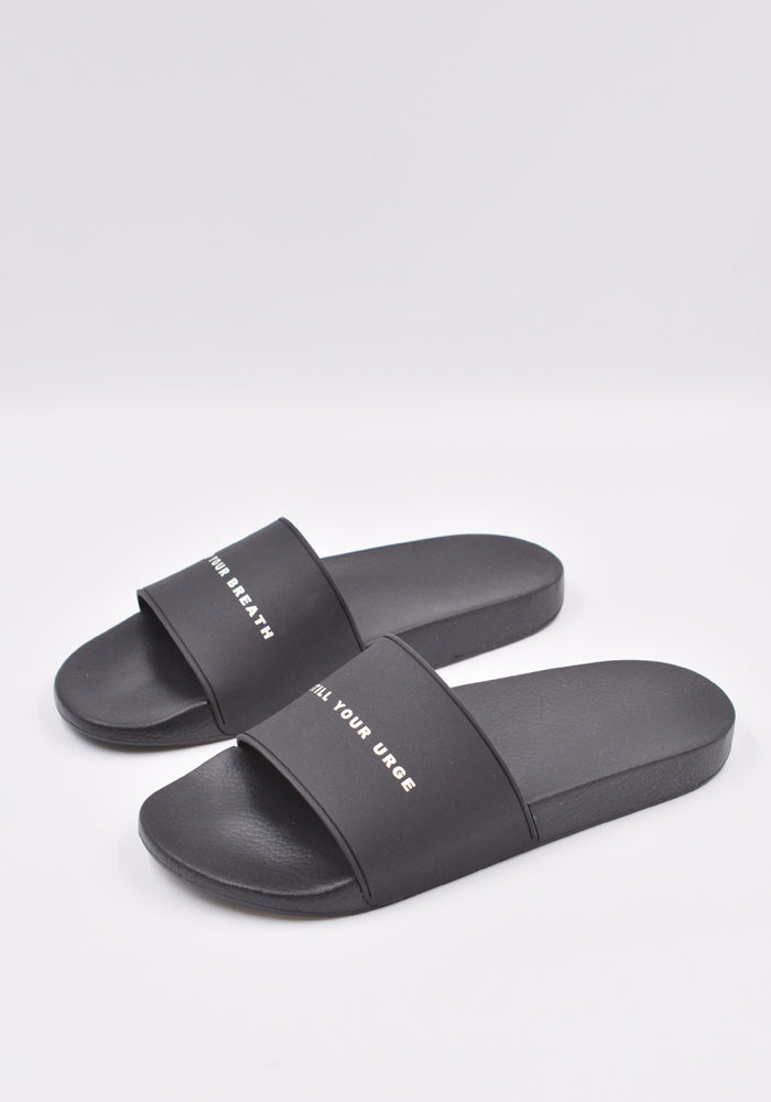 RICK OWENS DRKSHDW RUBBER SLIDE SANDALS BLACK SS23 | 50%OFF SALE