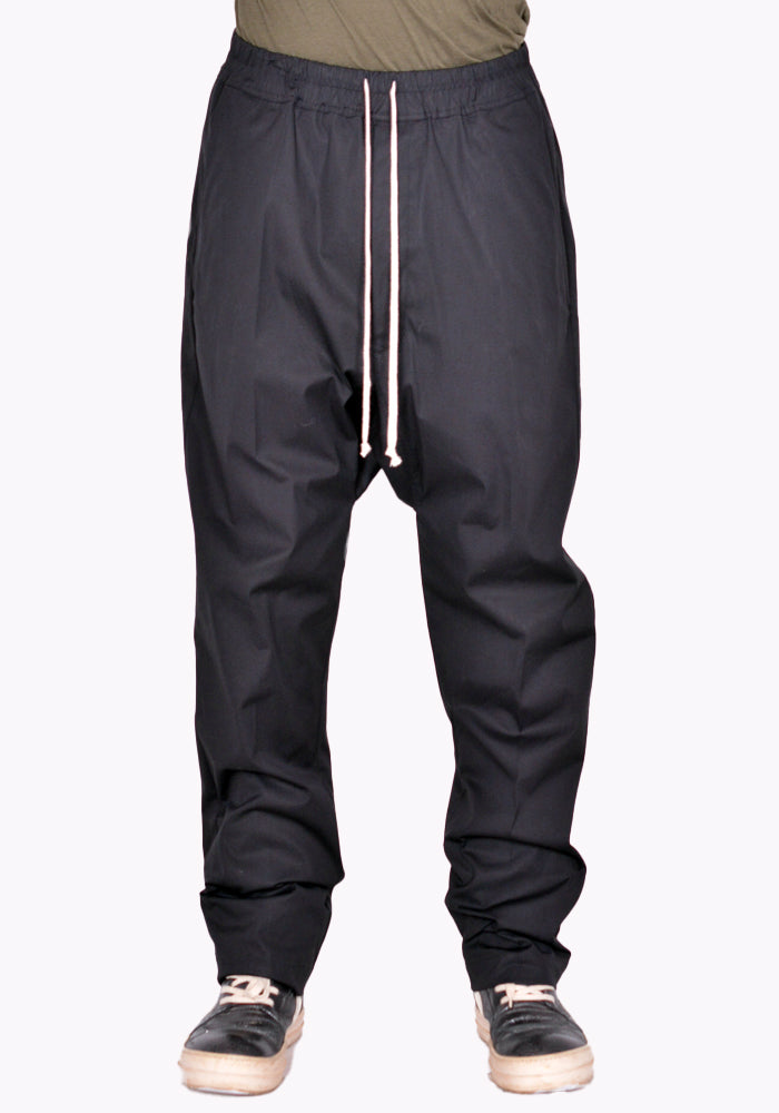RICK OWENS RU02B2380 TE 09 DRAWSTRING LONG PANTS BLACK FW22