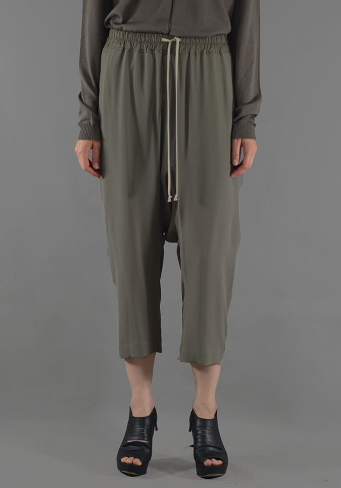 RICK OWENS DRAWSTRING CROPPED PANTS DUST 19SS-DOSHABURI Online Shop