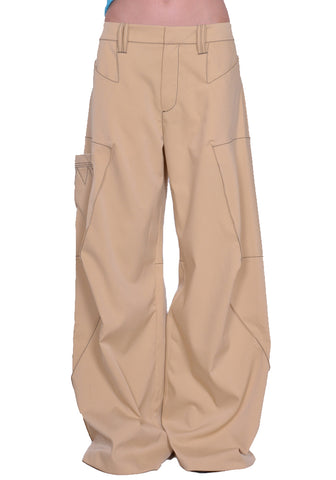 KIKO KOSTADINOV KKWSS23T01-2 ANGLED WORK TROUSER TWILL BIRCH SS23 | DOSHABURI Online Shop