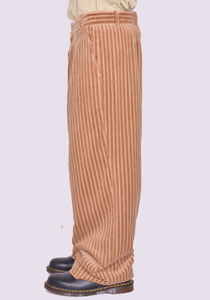 ホットセール 口コミ TROUSERS ULTRAWIDEPLEATED 78 Nº BLESS JUMBO BEIGE CORDUROY パンツ