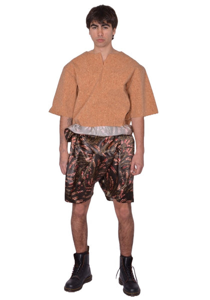 BLESS N°59 3013 STONE SHORTS SILK FLOWER PRINT | DOSHABURI Shoip