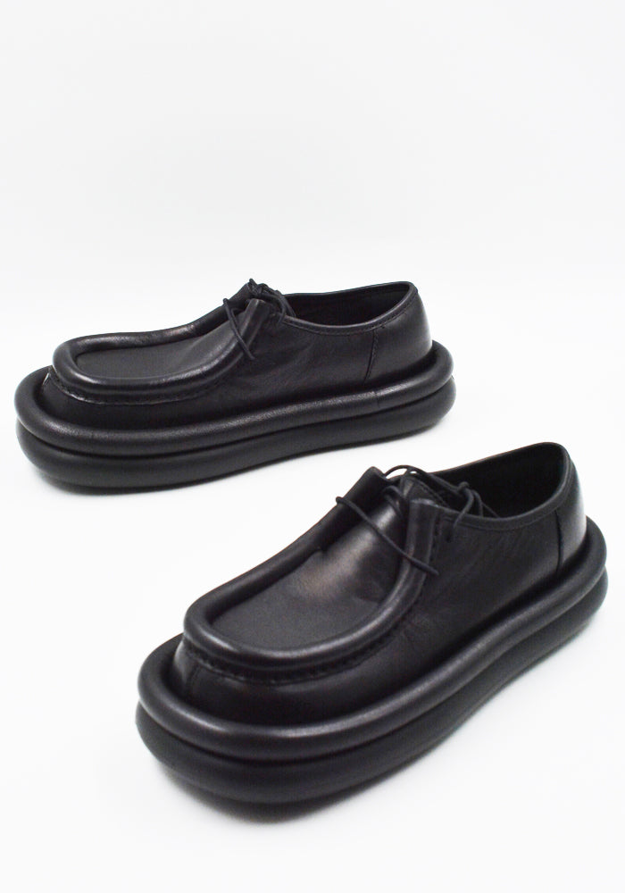 CAMPERLAB A500037-001 AQUA LEATHER SHOES BLACK FW25 | DOSHABURI Shop