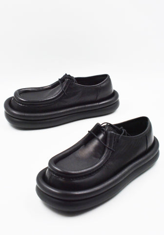 CAMPERLAB A500037-001 AQUA LEATHER  SHOES BLACK FW25 | DOSHABURI Shop