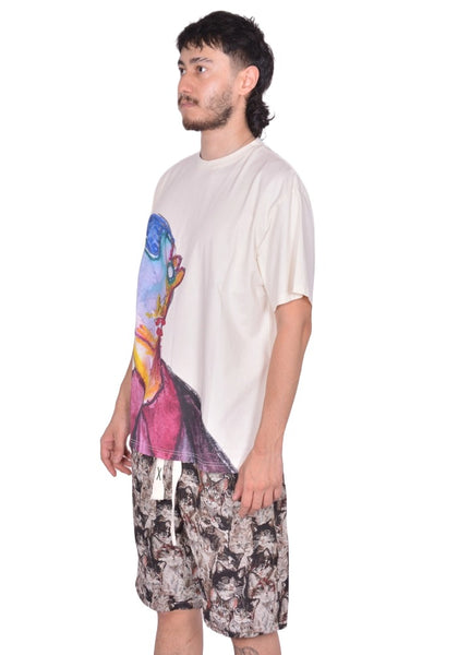 CHARLES JEFFREY LOVERBOY GRAPHIC T SHIRT ECRU FW25 | DOSHABURI Shop