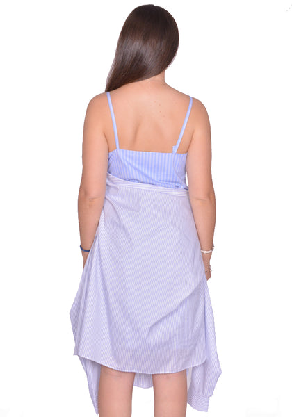 CHARLES JEFFREY LOVERBOY HUG SLIP DRESS BLUE STRIPE SS25 | DOSHABURI
