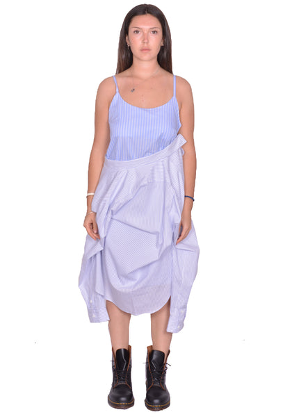 CHARLES JEFFREY LOVERBOY HUG SLIP DRESS BLUE STRIPE SS25 | DOSHABURI