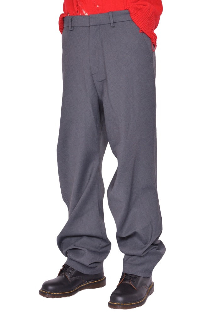 CHARLES JEFFREY LOVERBOY TOPSY TURVY TROUSERS GREY FW25 | DOSHABURI