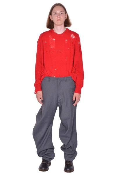 CHARLES JEFFREY LOVERBOY TOPSY TURVY TROUSERS GREY FW25 | DOSHABURI Shop