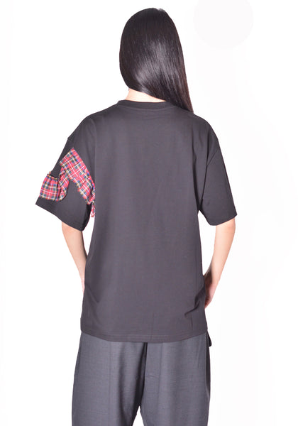 CHARLES JEFFREY LOVERBOY 064101001 UNISEX RUFFLE PATCH TEE BLACK 2026FW | DOSHABURI Shop