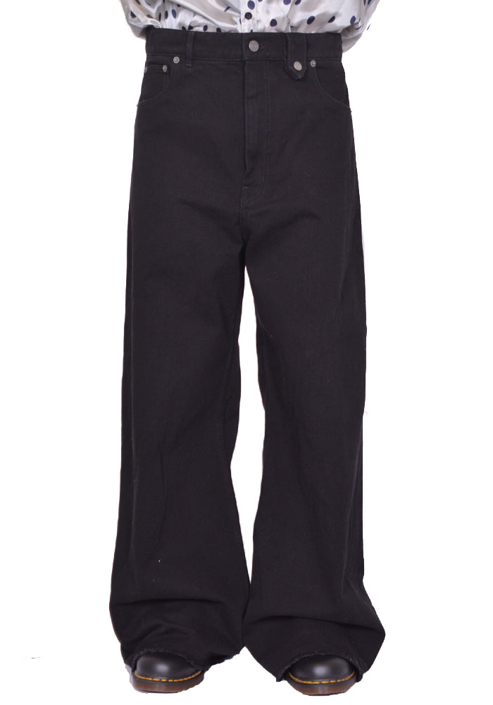 パンツ egonlab black denim pants S flare EGONLAB. DN006C BAGGY DENIM PANTS BLACK SS25 | DOSHABURI