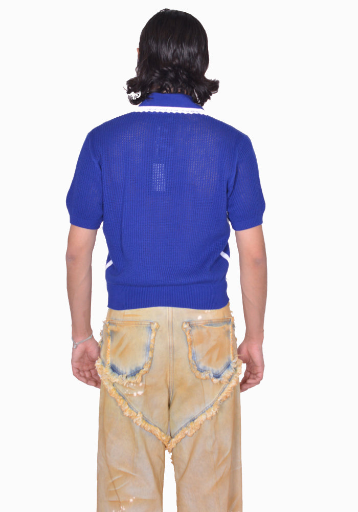 トップス EGONLAB KN002B KNIT POLO-SHIRT NAVY BLUE EGONLAB. KN002B KNIT POLO-SHIRT NAVY BLUE SS25 | DOSHABURI Online Shop