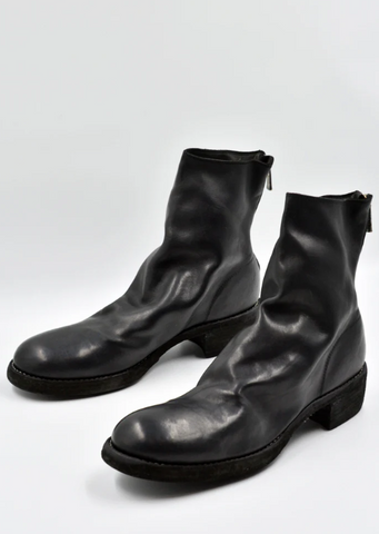 GUIDI 796Z SOFT HORSE FULL GRAIN LEATHER SHORT BOOTS BLACK