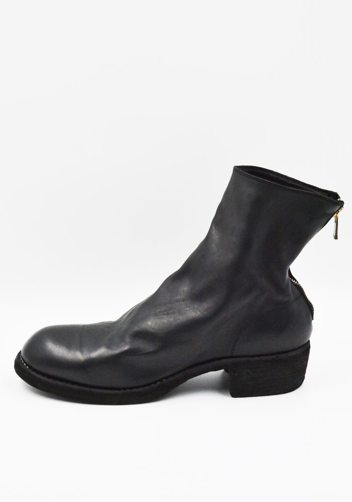 GUIDI 796Z SOFT HORSE FULL GRAIN LEATHER SHORT BOOTS BLACK