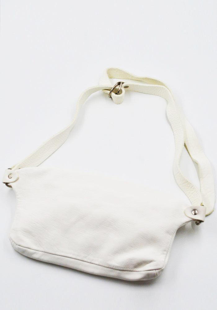 GUIDI BV07 SOFT HORSE FULL GRAIN MEDIUM FANNY BAG WHITE | DOSHABURI