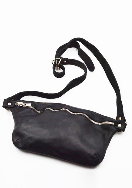GUIDI BV07 SOFT HORSE FULL GRAIN MEDIUM FANNY BAG BLACK | DOSHABURI Shop
