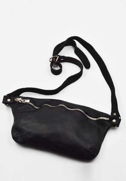 GUIDI BV07 SOFT HORSE FULL GRAIN MEDIUM FANNY BAG BLACK | DOSHABURI Shop
