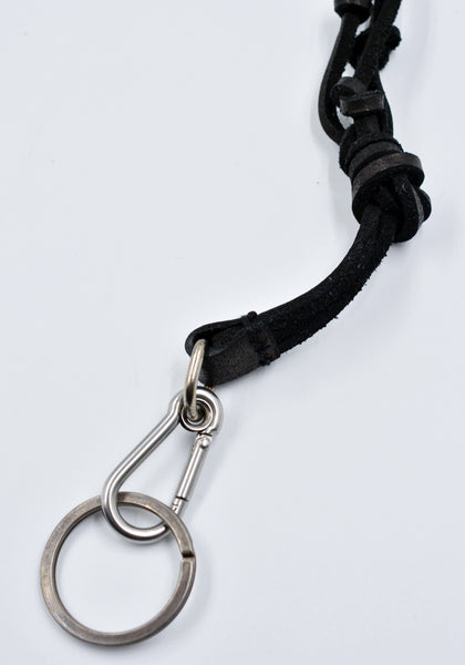 GUIDI CRD00 FULL GRAIN LEATHER KEY CHAIN BLACK | DOSHABURI Shop