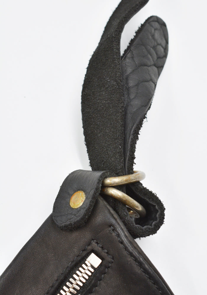 GUIDI Q100 SOFT HORSE FULL GRAIN LEATHER BELT BAG BLACK | DOSHABURI