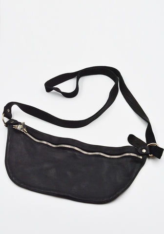 GUIDI Q10M SOFT HORSE FULL GRAIN LEATHER BELT BAG BLACK | DOSHABURI